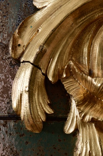 Louis XV - Cartel en bronze doré d&#039;époque Louis XV