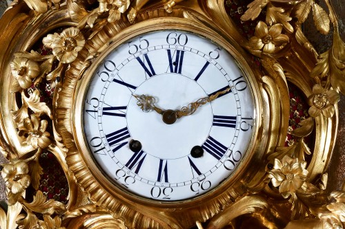 Antiquités - Cartel en bronze doré d&#039;époque Louis XV