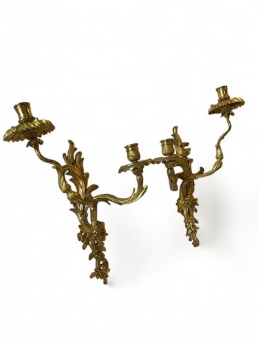 18th century - Paire d&#039;appliques en bronze doré