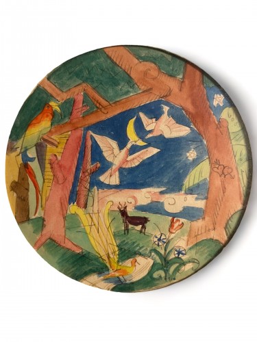 Médaillon, allégorie au bonheur et à la paix  - André Lhote (1885-1962) - Tableaux et dessins Style Art Déco