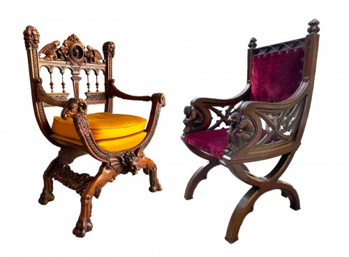 Two Neo-Gothic armchairs