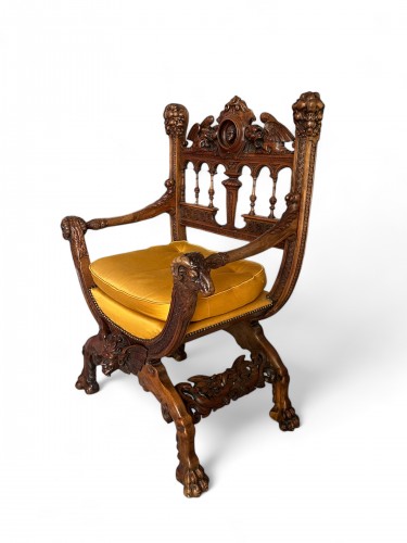 Two Neo-Gothic armchairs - Seating Style Napoléon III