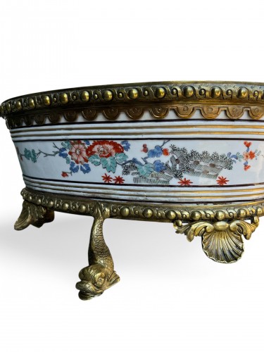 Paire de jardinières en porcelaine - Céramiques, Porcelaines Style Restauration - Charles X
