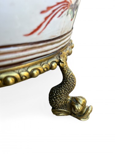 Antiquités - Paire de jardinières en porcelaine