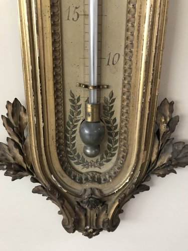 Pair of giltwood barometer-thermometer - 