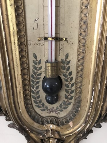 19th century - Pair of giltwood barometer-thermometer