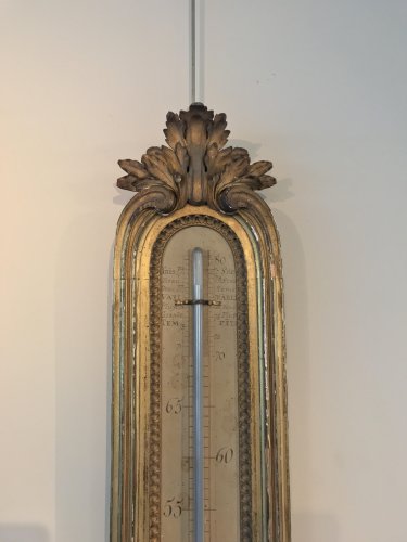 Antiquités - Pair of giltwood barometer-thermometer