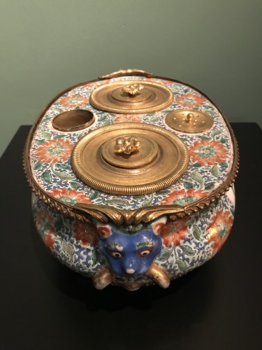 Inkwell in porcelain of China - Porcelain & Faience Style French Regence