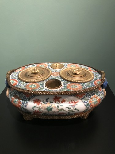 Céramiques, Porcelaines  - Encrier en porcelaine de chine