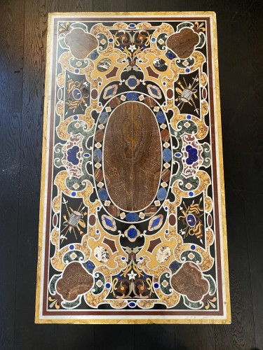 19th century - Marble and hard stone marquetry top
