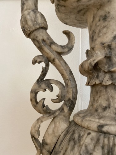 19th century - Pair of ewers in alabaster