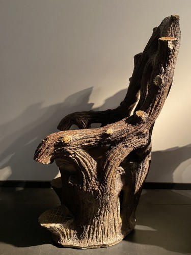 Louis-Philippe - Paire de fauteuils en céramique