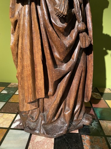 XIe au XVe siècle - Sainte Catherine et Sainte Barbe en chêne du XVe siècle
