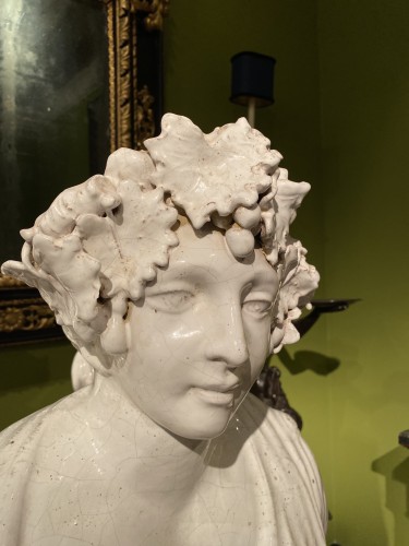 Suite de quatre bustes en terre cuite vernissée fin 19e - Jean-François Regis