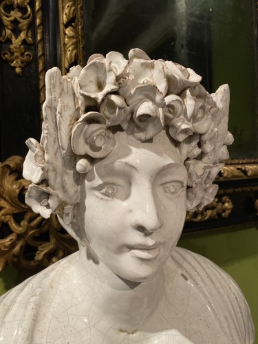 Suite de quatre bustes en terre cuite vernissée fin 19e - Napoléon III