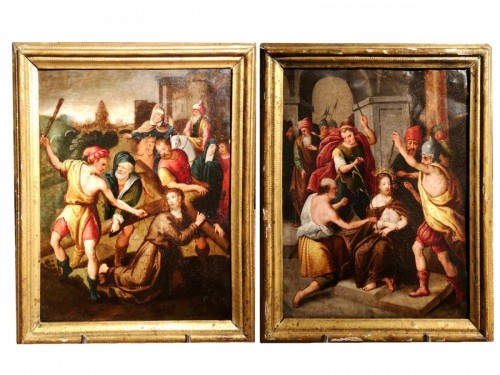 Paire de tableaux XVIe siècle