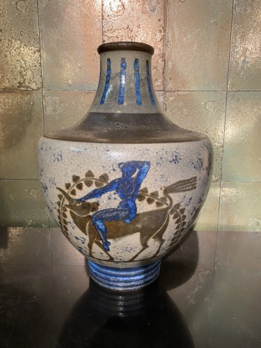 Porcelain & Faience  - Workshop of René Buthaud for Primavera - Spectacular Ceramic Vase circa 1925.