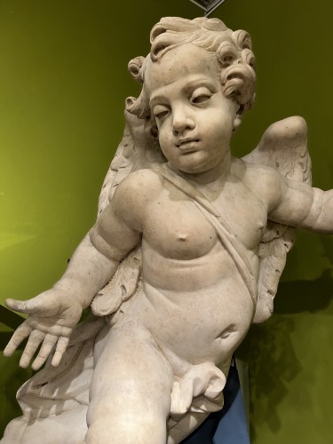 Paire d’angelots en marbre - Jean-François Regis
