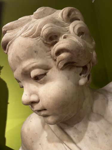 Louis XIV - Paire d&#039;Angelots en marbre