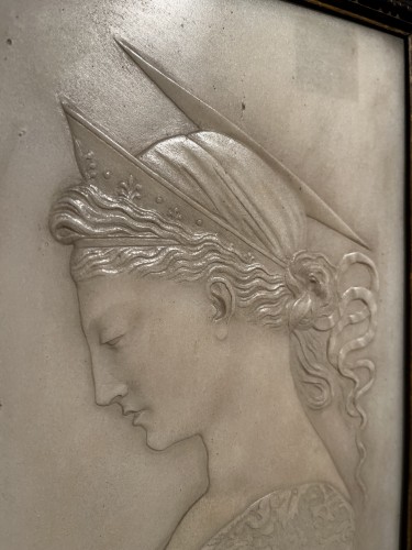 Bas relief en albâtre représentant Sainte Cécile de Rome - Jean-François Regis
