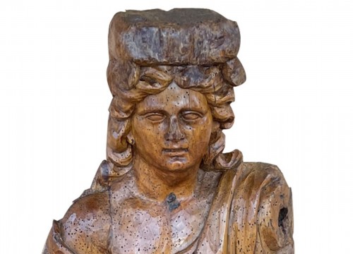 Cariatide en bois sculpté du 16e sièce - Sculpture Style 