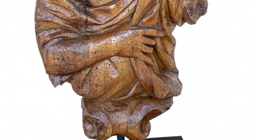 Sculpture Sculpture en Bois - Cariatide en bois sculpté du 16e sièce