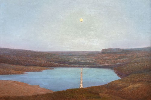  Moonlit lake by Paul COSTES - Paintings & Drawings Style 