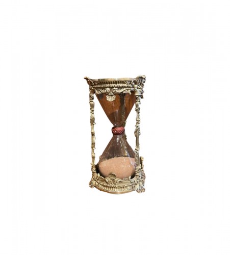 Napoleon III glass and brass hourglass