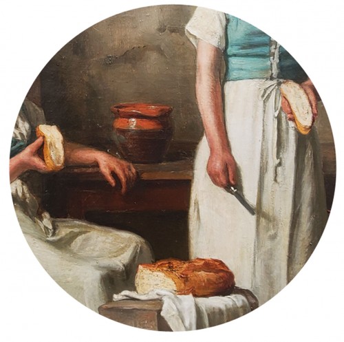 XIXe siècle - Les servantes en cuisine - Franck Antoine BAIL ( 1858 - 1924)