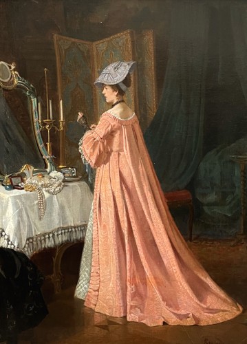 Portrait de jeune femme à sa toilette - Alfred Stevens (1823-1906) - Tableaux et dessins Style 