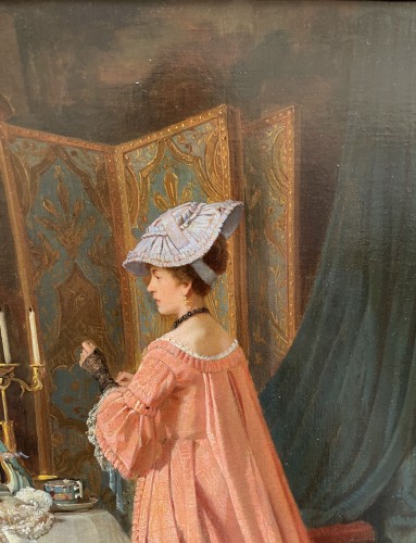 Tableaux et dessins  - Portrait de jeune femme à sa toilette - Alfred Stevens (1823-1906)