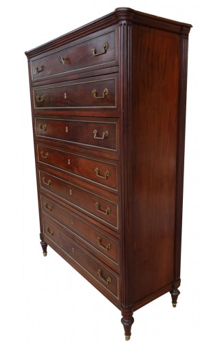 Louis XVI mahogany semainier - Furniture Style 