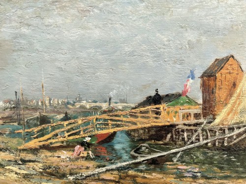 Tableaux et dessins Tableaux XIXe siècle - Bord de Seine à Ivry sur Seine - Henri SAINTIN (1846-1899)