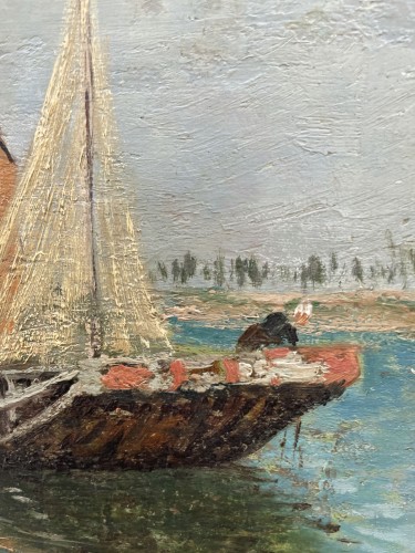 XIXe siècle - Bord de Seine à Ivry sur Seine - Henri SAINTIN (1846-1899)