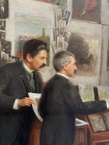 Les amateurs d'art, signé R Janik daté 1872 - Galerie Saint Martin