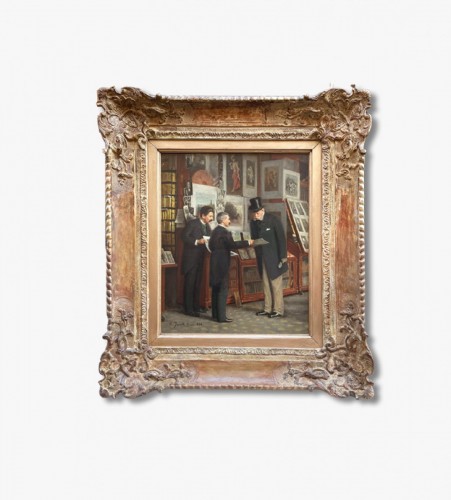 Les amateurs d&#039;art, signed R Janik dated 1872 - 