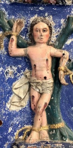 Saint Sébastien en bois,  début 17e siècle - Art sacré, objets religieux Style 