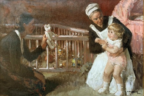 Enfant jouant - André MERIEL BUSSY (1902-1984) - Tableaux et dessins Style 