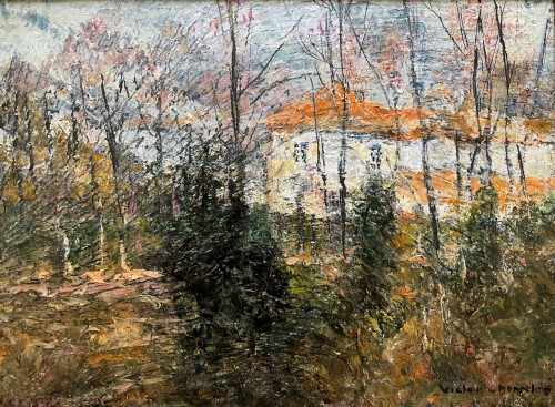 Maison au toit rouge - Victor CHARRETON (1864-1936) - Tableaux et dessins Style 