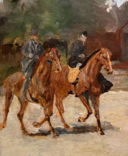 Cavaliers et calèche attributed to René PRINCETEAU (1843-1914) - 