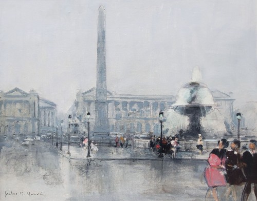 Place de la Concorde - Jules René HERVE ( 1891-1987) - Tableaux et dessins Style 