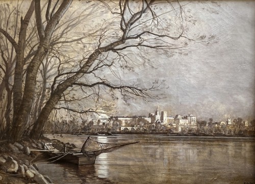 Pleine Lune à Avignon - Paul SAIN (1853-1908) - Tableaux et dessins Style 