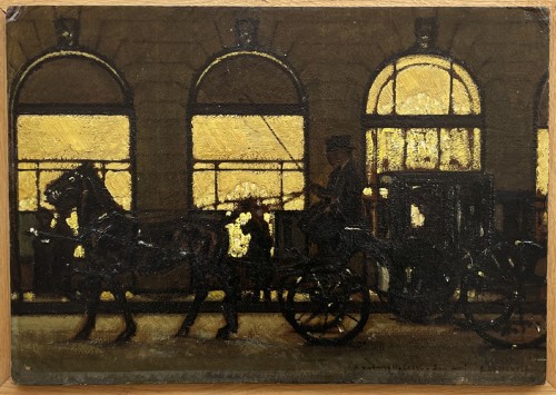 Night carriage in Paris by Boutet de Monvel - Paintings & Drawings Style 