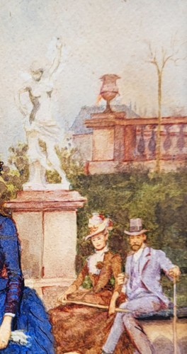 L'heure du Thé et la Partie de Croque - Fransico Miralles y GALUP (1848-1901) - 