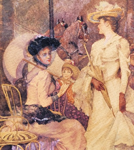  - L'heure du Thé et la Partie de Croque - Fransico Miralles y GALUP (1848-1901)