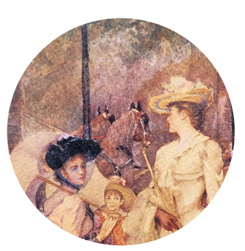 Antiquités - L'heure du Thé et la Partie de Croque - Fransico Miralles y GALUP (1848-1901)