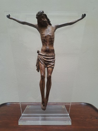 Christ en bois fin du 14e siècle - Art sacré, objets religieux Style 