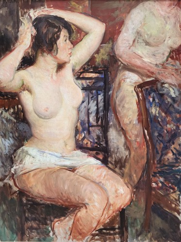 Les modèles nus dns l’atelier, daté 1926 - Jacques Emile BLANCHE (1861-1942 ) - Tableaux et dessins Style 