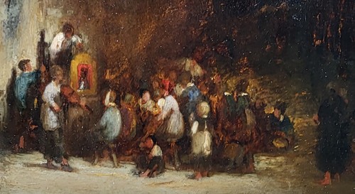 Tableaux et dessins  - Auguste BOULARD (1825-1897) -  Le théâtre de marionnettes