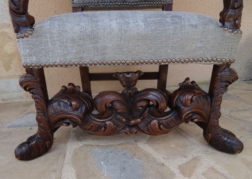 Paire de fauteuils vénitiens à haut dossier - Galerie Saint Martin